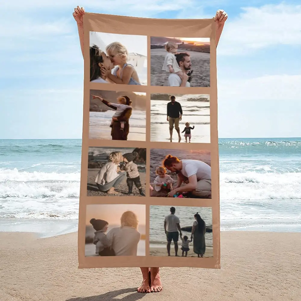 With Photos Personalized Picture Bath Pool Towel Customized Gifts For Boys Girls Teens Birthday Father's Day