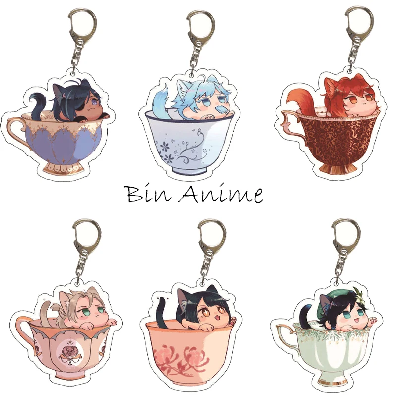 

Hot Game Genshin Impact Cute Lumine Jean Amber Lisa Kaeya Barbara Diluc Razor Venti Klee Mona Acrylic Figure Keychain Pendant
