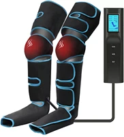 electric air compression leg massager pneumatic foot and calf heated air wraps handheld controller muscle relax pain relief