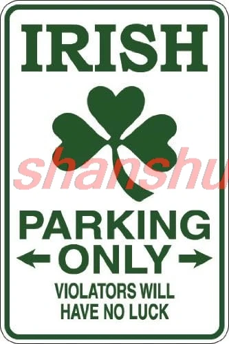 НаклейкаПарат Ирландская парковка Только 8 x 12 дюймов Металлический Новинка Знак
