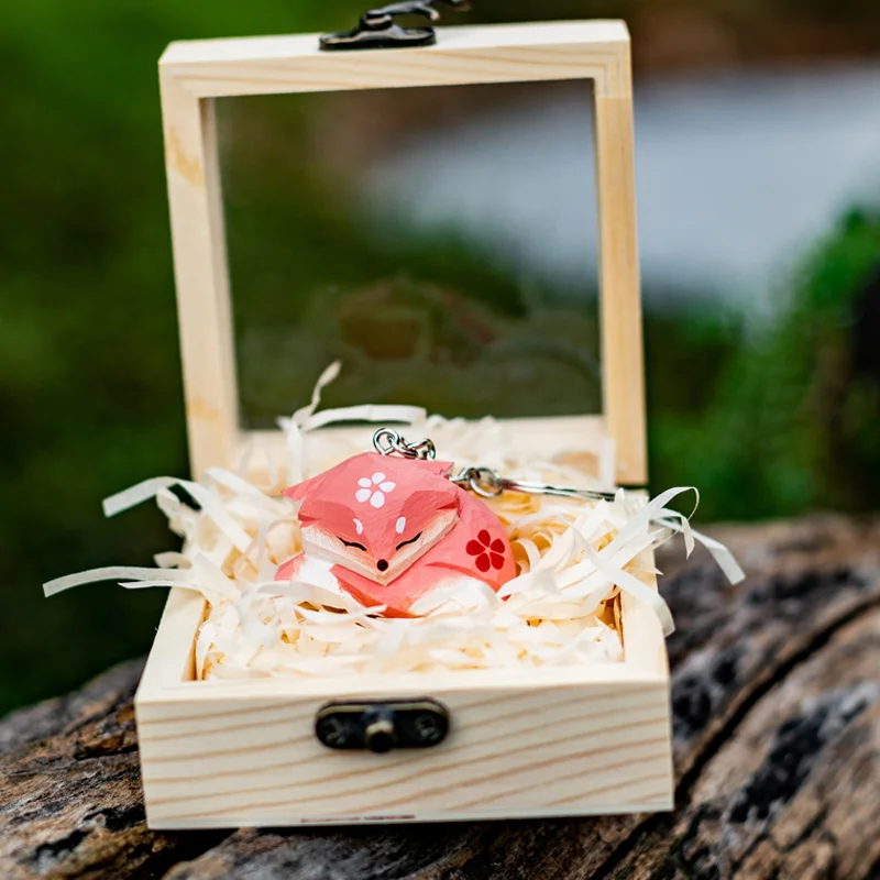 

Фигурки Genshin Impact Yae Miko Fox Kawaii деревянные фигурки Аниме игровая модель коллекционные игрушки подвесные украшения в подарочной коробке