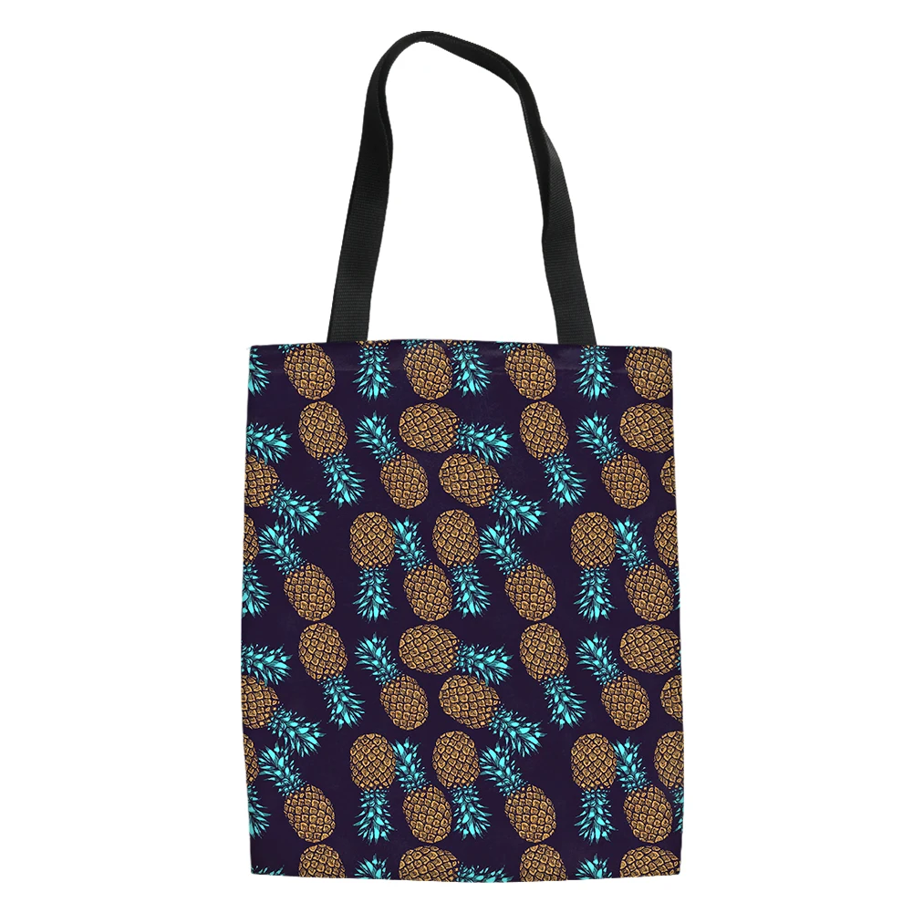 Pineapple Style Print Handbag Daily High Quality Shopping Bag Reusable Travel School Unisex Beach Handle Bag