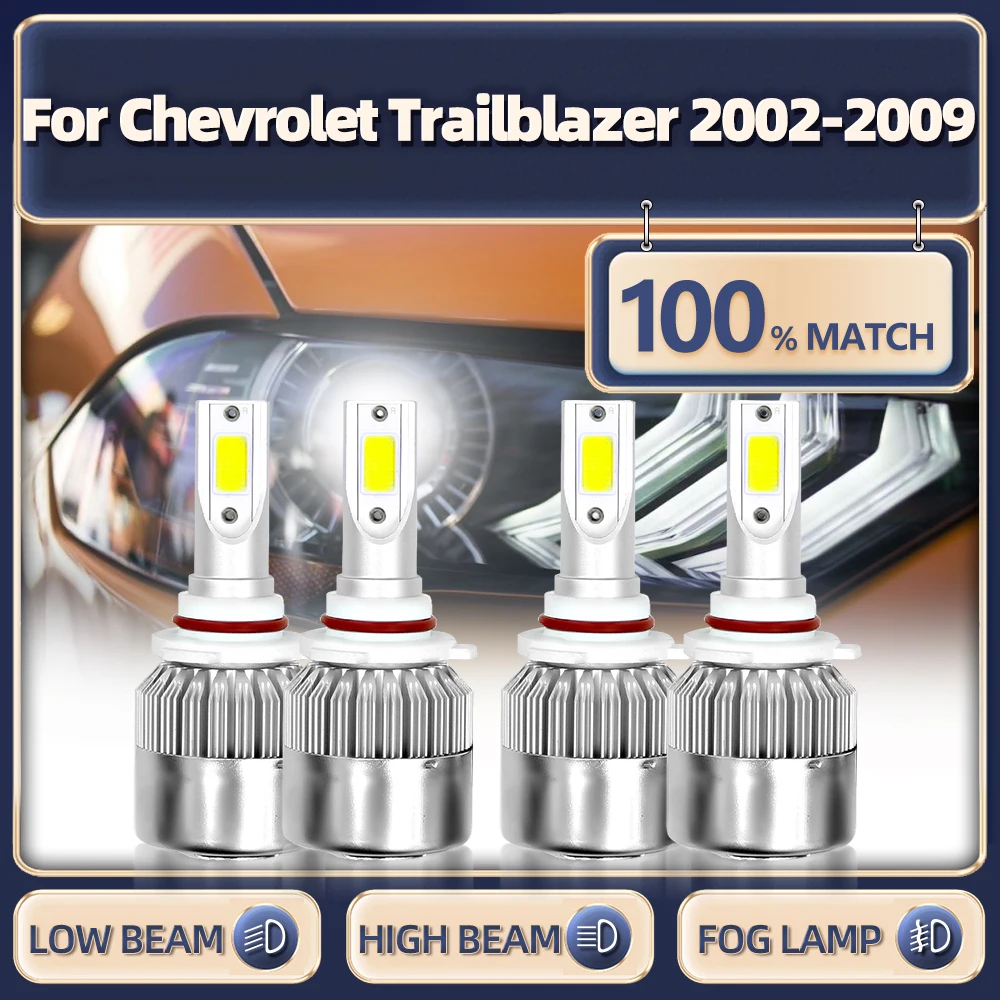 

Car LED Headlights 9006 HB4 9005 HB3 Canbus Car Light 12V 6000K For Chevrolet Trailblazer 2002-2004 2005 2006 2007 2008 2009