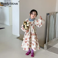 freely move girl casual dress 2022 new fashion floral ruffle princess dresses girls sweet costumes outfits baby girls vestidos