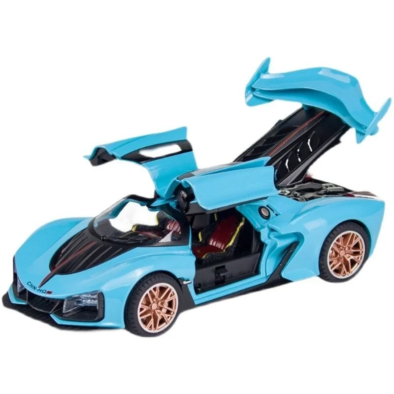 

1/24 Diecasts Simulation HongQi S9 Model Sport Car Cool Toy Exhaust Effects Spray & Light Alloy Body Toys For Children Boy Gifts