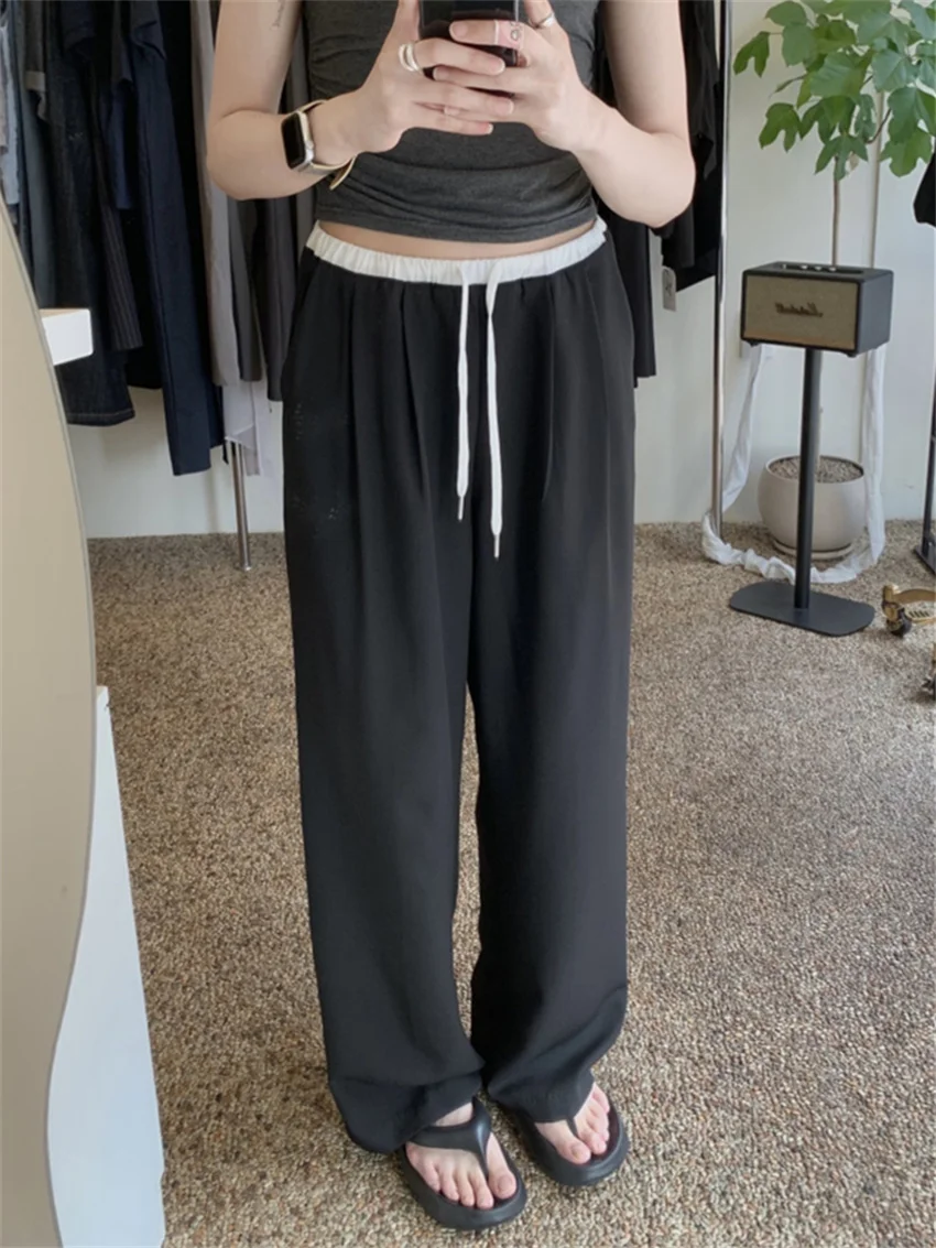 Брюки Alien Kitty женские прямые с завышенной талией модные повседневные офисные