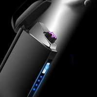 new creative personality usb charging power display double arc lighter windproof charging pulse mens gift gadgets