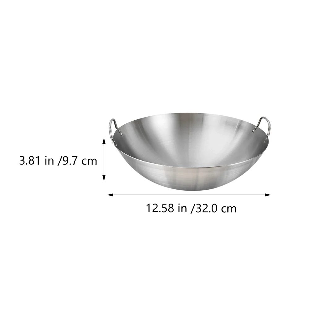 

Stainless Steel Wok Kitchen Utensil Home Cooking Pot Pan Premium Supply