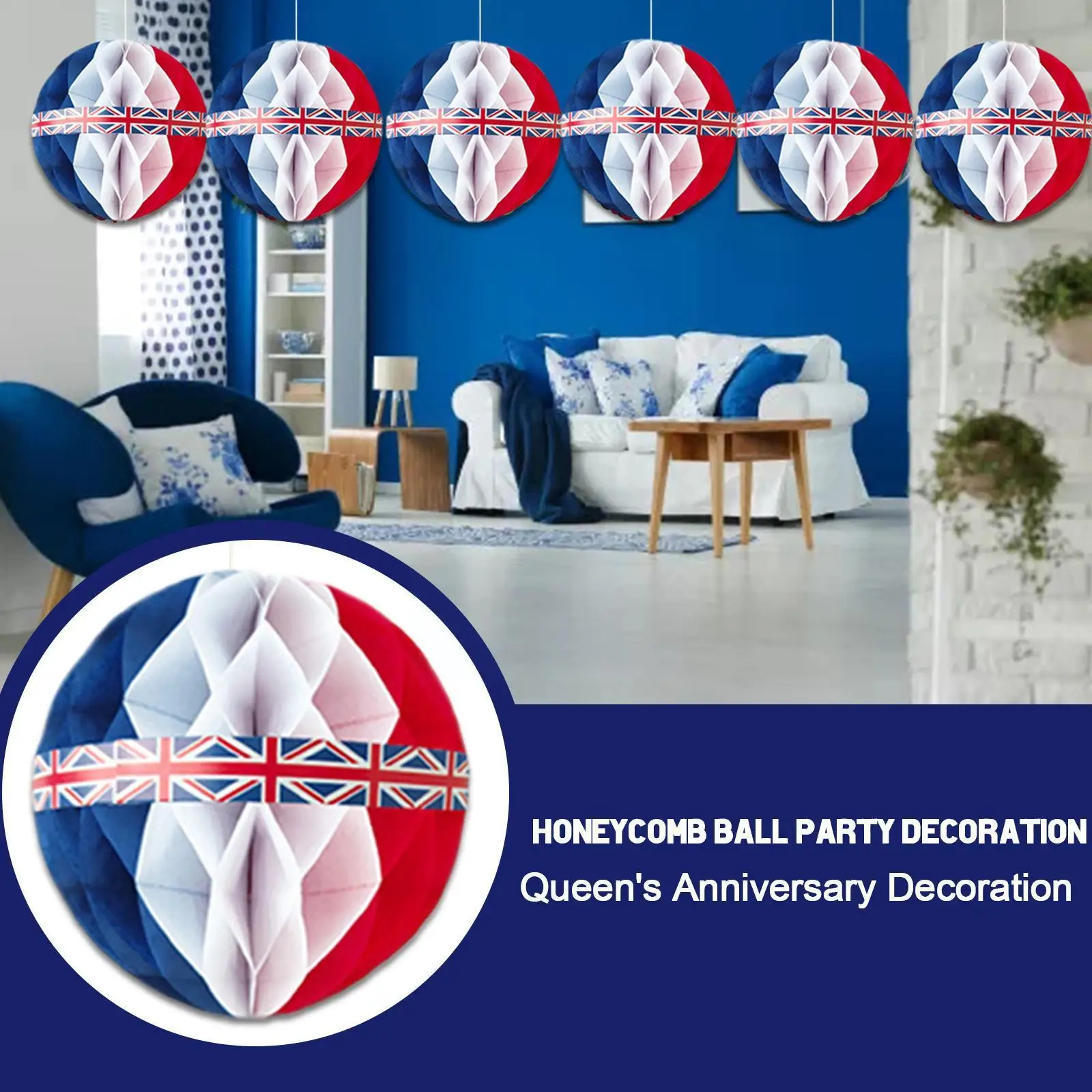 

The Queen's 70th Anniversary Celebration Honeycomb Ball Ornament For Memory P7d2