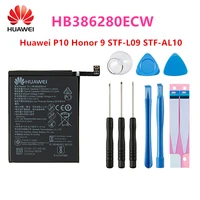 100 orginal hb386280ecw 3300mah battery for huawei p10 honor 9 stf l09 stf al10 mobile phone tools