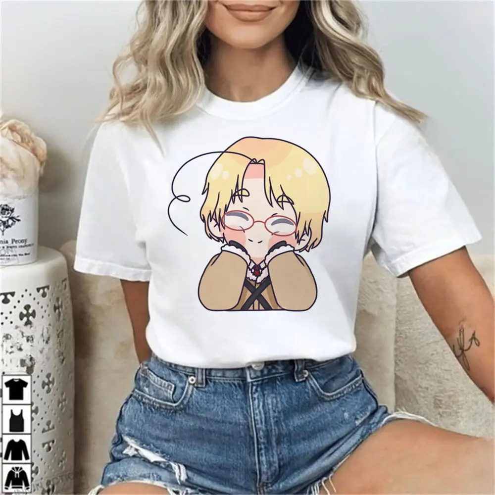 Фото Hetalia футболка женская пастельная гранж эстетическая психоделическая корейская одежда классическая футболка 80-х 2000-х гранж винтажное аниме №1