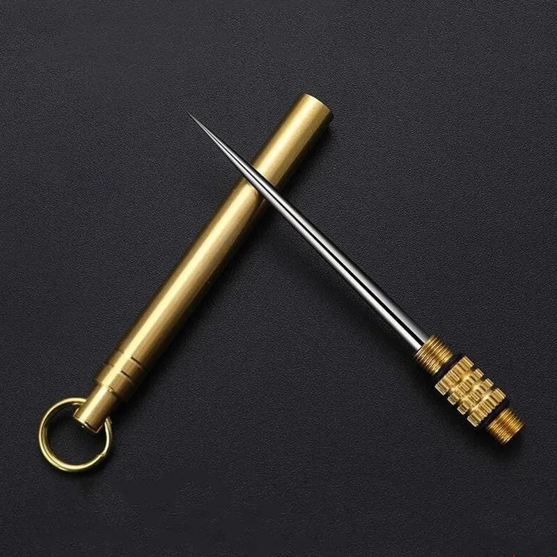 

Titanium Outdoor EDC Portable Multi-Purpose Toothpick Bottle Fruit Fork Camping Tool Toothpick Tube Is More Durable Than Floss