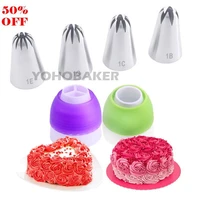 6pcs large icing piping nozzle russian pastry tips baking tools cakes decoration set stainless steel nozzles cupcake