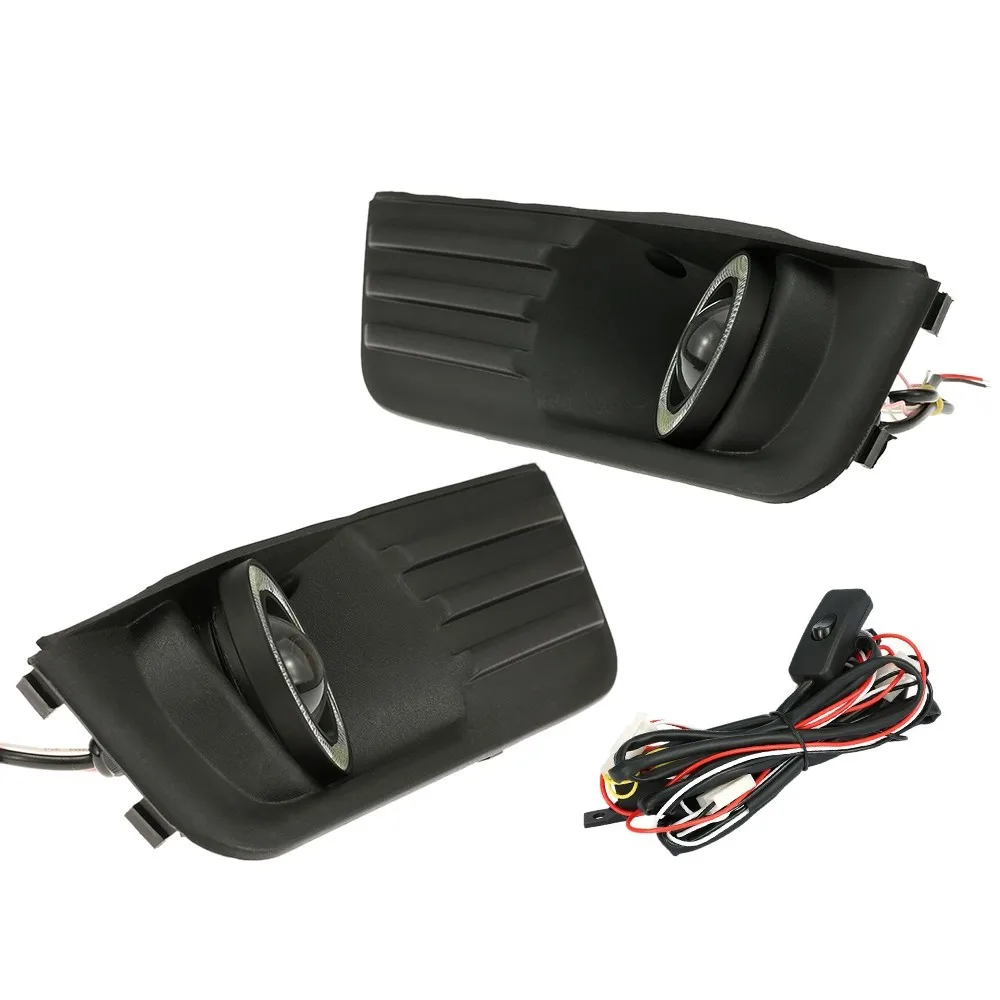 

Pair of Car Front Lower Bumper Grille Fog Light Grill w/ LED Lamp Fit for Ford Focus 2004-2007