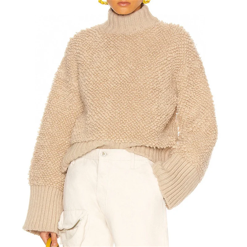 

Женский свитер, Новинка осени 2023, Модный Эластичный вязаный женский пуловер в Корейском стиле, высококачественный топ из смешанной шерсти с длинными рукавами y2k