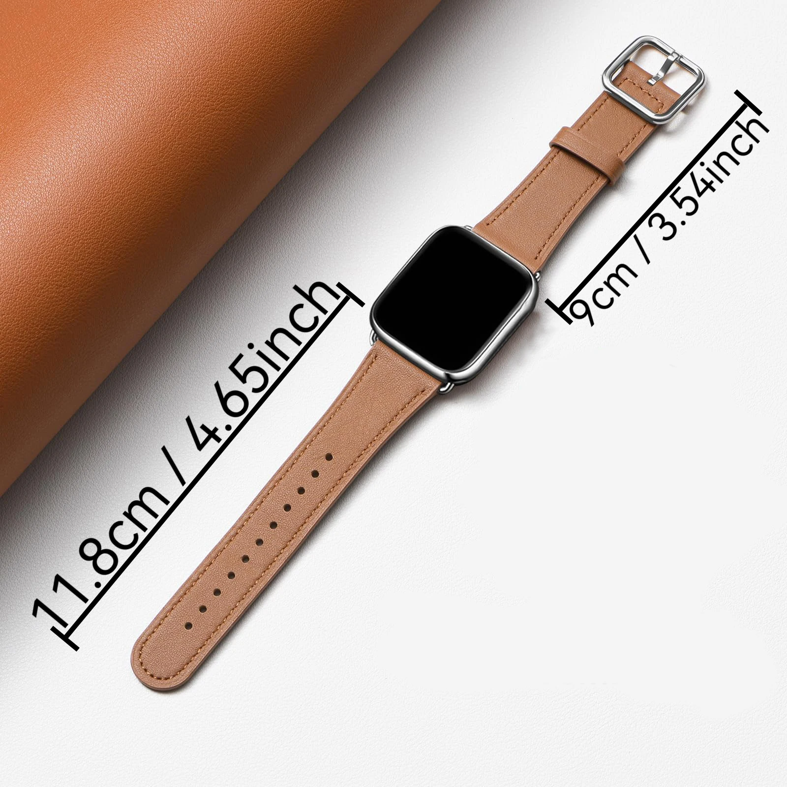 Ремешок сменный кожаный для Apple Watch Series 9 8 7 6 5 4 3 2 1 Ultra SE