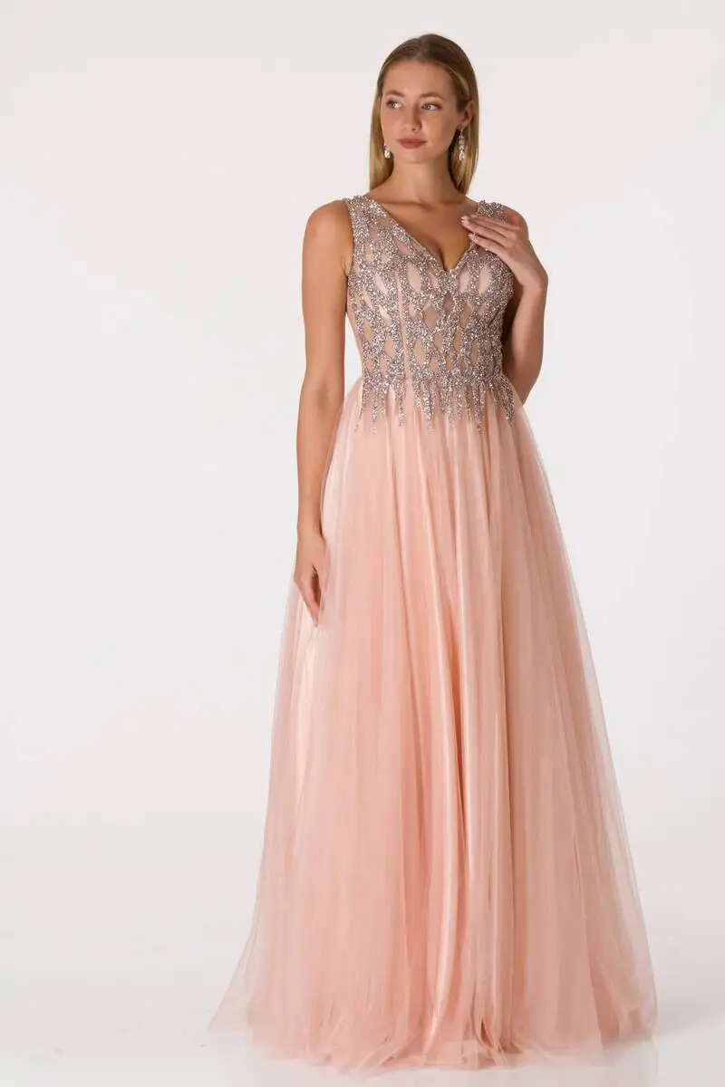 

Ruched Puffy Tulle Dress Powder Lili