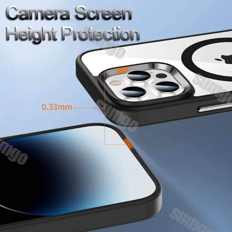 Новый модный роскошный прозрачный чехол Magsafe с беспроводной зарядкой для iPhone 16 15