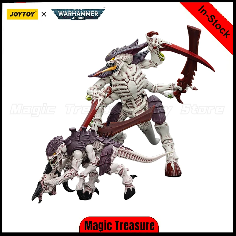 Фото В наличии: JOYTOY Warhammer 40K Tyranids Hive Fleet Leviathan Tyranid Warrior with Boneswords Fleshborer 1/18 Action Figure №2