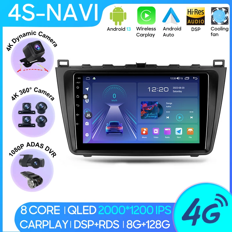 

Car MP4 Radio Carplay Android Player For Mazda 6 Ⅱ GH 2007 - 2012 Navigation GPS Android Auto Video DSP 4G BT Wifi No 2din DVD