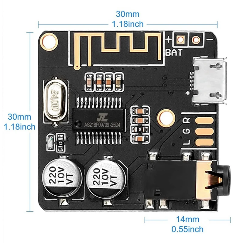Плата аудиоресивера Bluetooth 5 0 стереоусилитель звука 3 7-5 В шт.