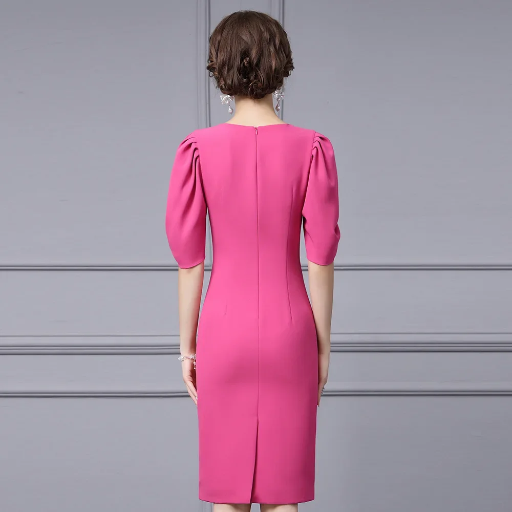 Элегантная облегающая юбка с пышными рукавами и v-образным вырезом на талии новое