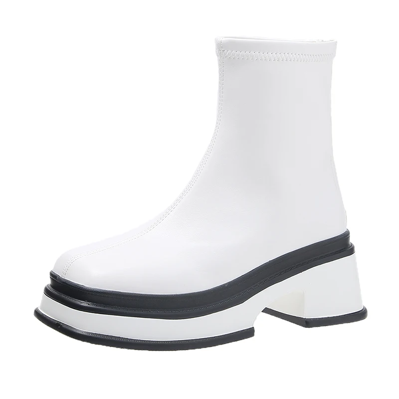 Women's Ankle Boots Boots 2022 Women's Chelsea Comfortable Women's Platform Boots for Women Fashion White Black Zipper Boots