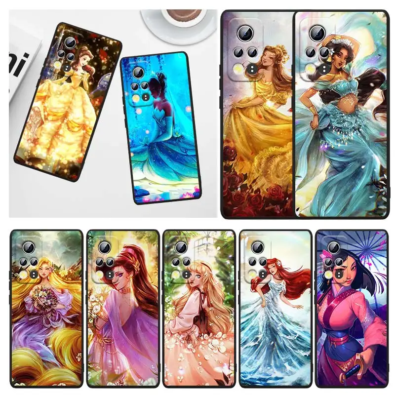 

Disney Princess Art StyleFor Honor 60 X30i Magic3 X20 50 SE Lite 30 30i View 20 20E Pro Plus Black TPU Funda Capa Phone Case