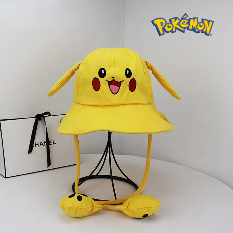 

Кепка с кроличьими ушками Пикачу карманная, шапка с монстром для рыбаков, отца, сына, студентов, детей, для тени, подарок на день Святого Вале...