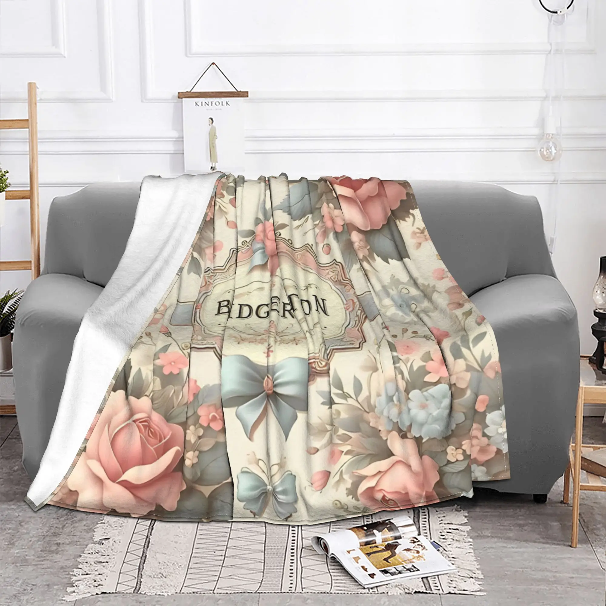 Одеяло Причудливый мир Бриджертона флисовое текстильное декоративное дышащее