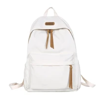 solid white backpacks fresh nylon school bags for teenage girls lightweight and large capacity satchels high quality satchels