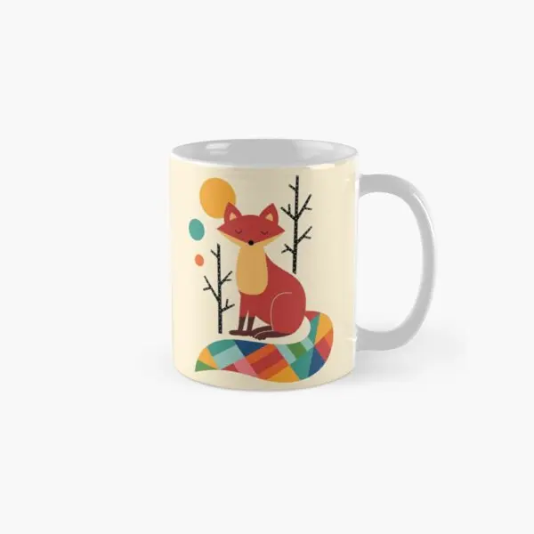 

Rainbow Fox Classic Mug Design Coffee Photo Cup Gifts Tea Printed Simple Handle Round Picture Image Drinkware