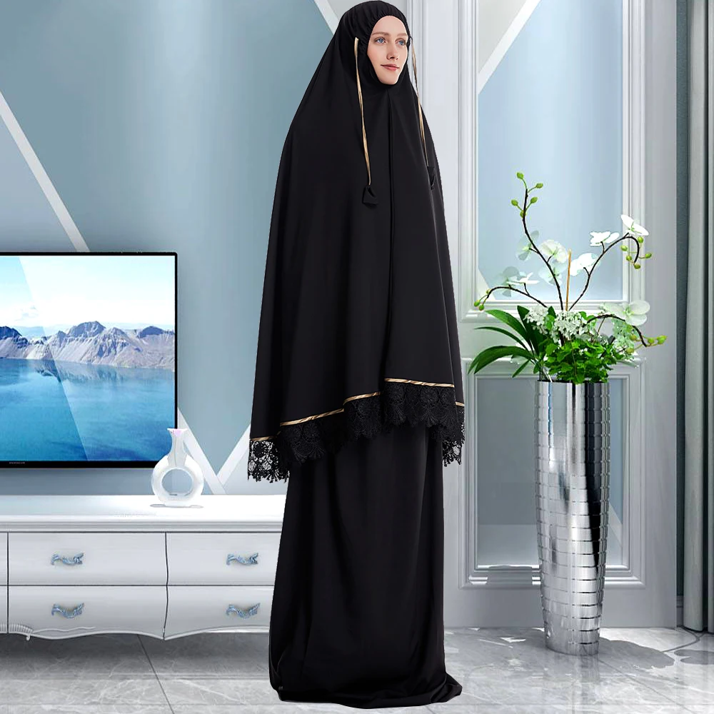 Мусульманское Молитвенное платье Рамадан большого размера, модель Дубая свободного кроя, 2 шт. Abayas 2022, Африканское длинное платье для женщин...