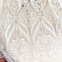 fashionable bridal tulle lace fabric ivory laser cut dress lace 130cm width lace fabric sell yard l299