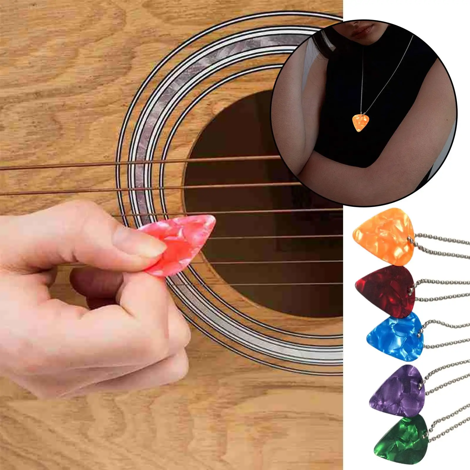 

Ожерелье с подвеской для гитары, гитарный палочка s Keeper, гитарный палочка случайного цвета для любителей музыки, подарки для музыкантов