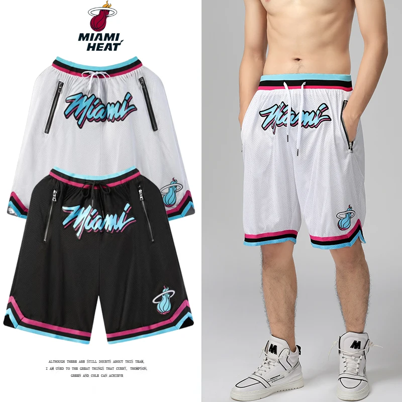 

Summer Men's Sports Casual Shorts Heat Nets Basketball Training Joggers For Male Vintage Loose Hip-hop Streetwear Short Pants