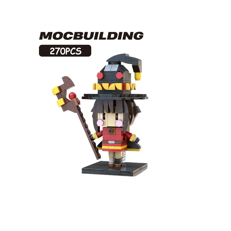 

Конструктор MOC серии аниме, миниатюрные кубики Huihui в сборе, мелкие частицы предлагают благословения лучшему миру, игрушки, 270 шт.