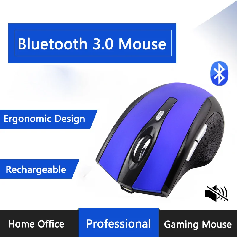 

Bluetooth 3.0 Mouse 6D Professional Gaming Mice Optical 1600DPI Ergonomic Rechargeable Mouse Office Silent Mause For Laptop PC