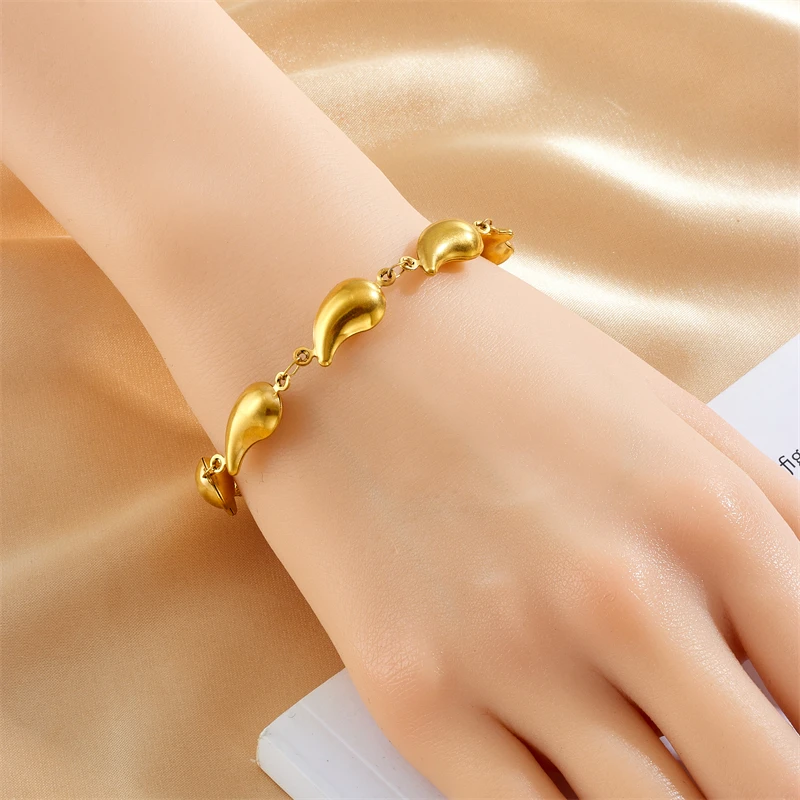 XIYANIKE браслет из нержавеющей стали 316L с круглой объемной оболочкой и каплями воды