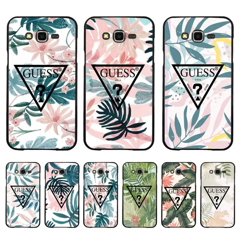 

Palm Tree Leaves Plant Flower Brand GUESS Phone Case For Samsung Galaxy J4plus J6 J5 J72016 J7prime J7Core J6plus Coque