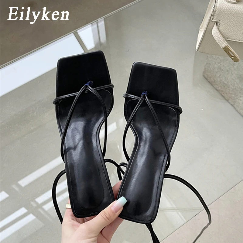 

Eilyken New Gladiator Women Clip Toe Sandals Cross Strap Thin High Heels Summer Party Shoes Ankle Lace-Up Sandalias Femininas