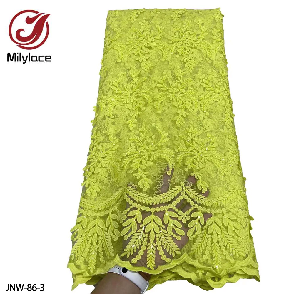 

Hot Sale French Tulle Net Lace Fabrics with Sequins Embroidery Good Looking Nigeria Lace Fabric 2021 High Quality JNW-86