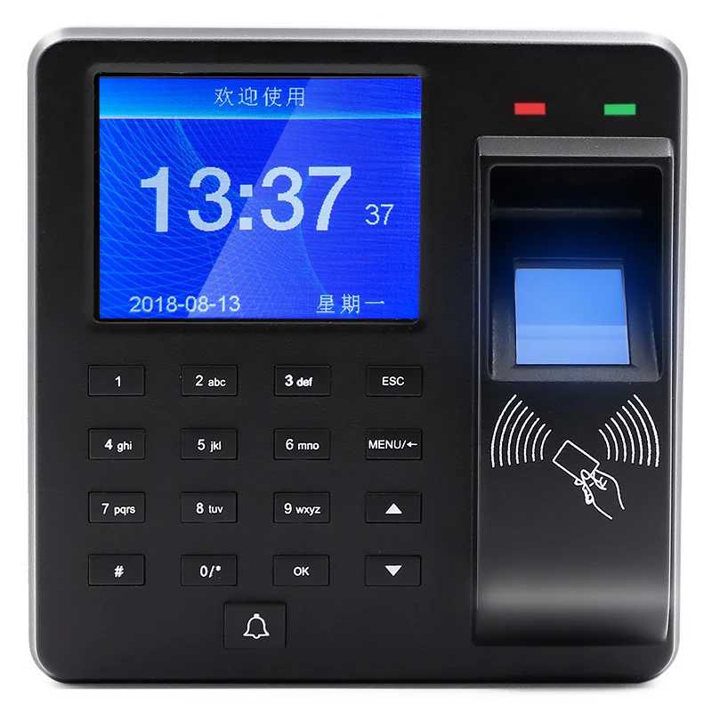 

2.4 Inch Attendance Machine Fingerprint/Password/ID Card Recognition Time Clock Employee Checking-in Recorder Multi-language