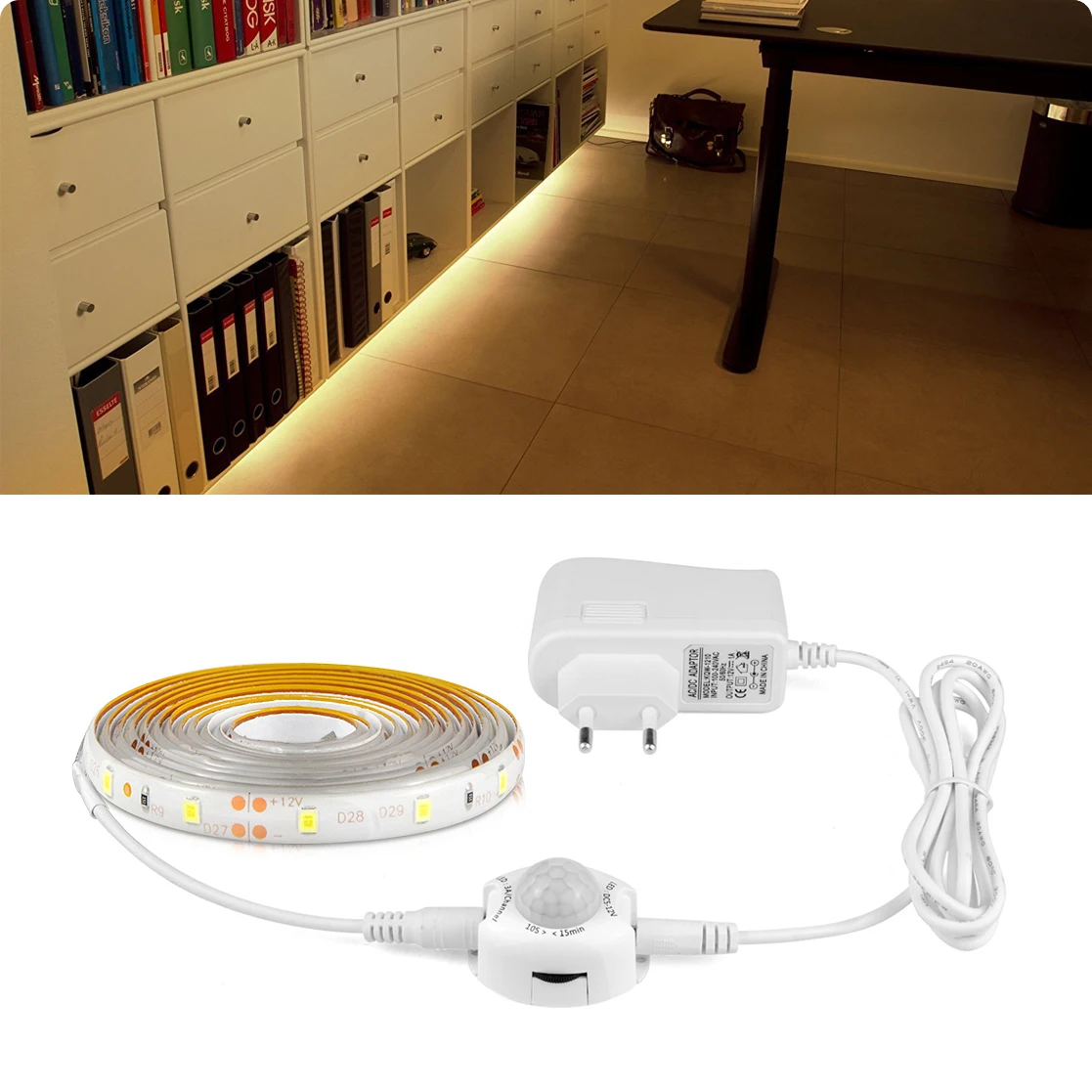 LED Strip light Wireless PIR Motion Sensor Wardrobe Closet kitchen LED Light lamp cabinet sensor light room night lights