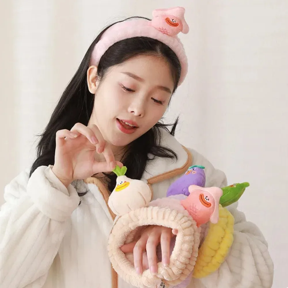 Повязка на голову из мультяшной пищевой серии милая кукла кораллового флиса