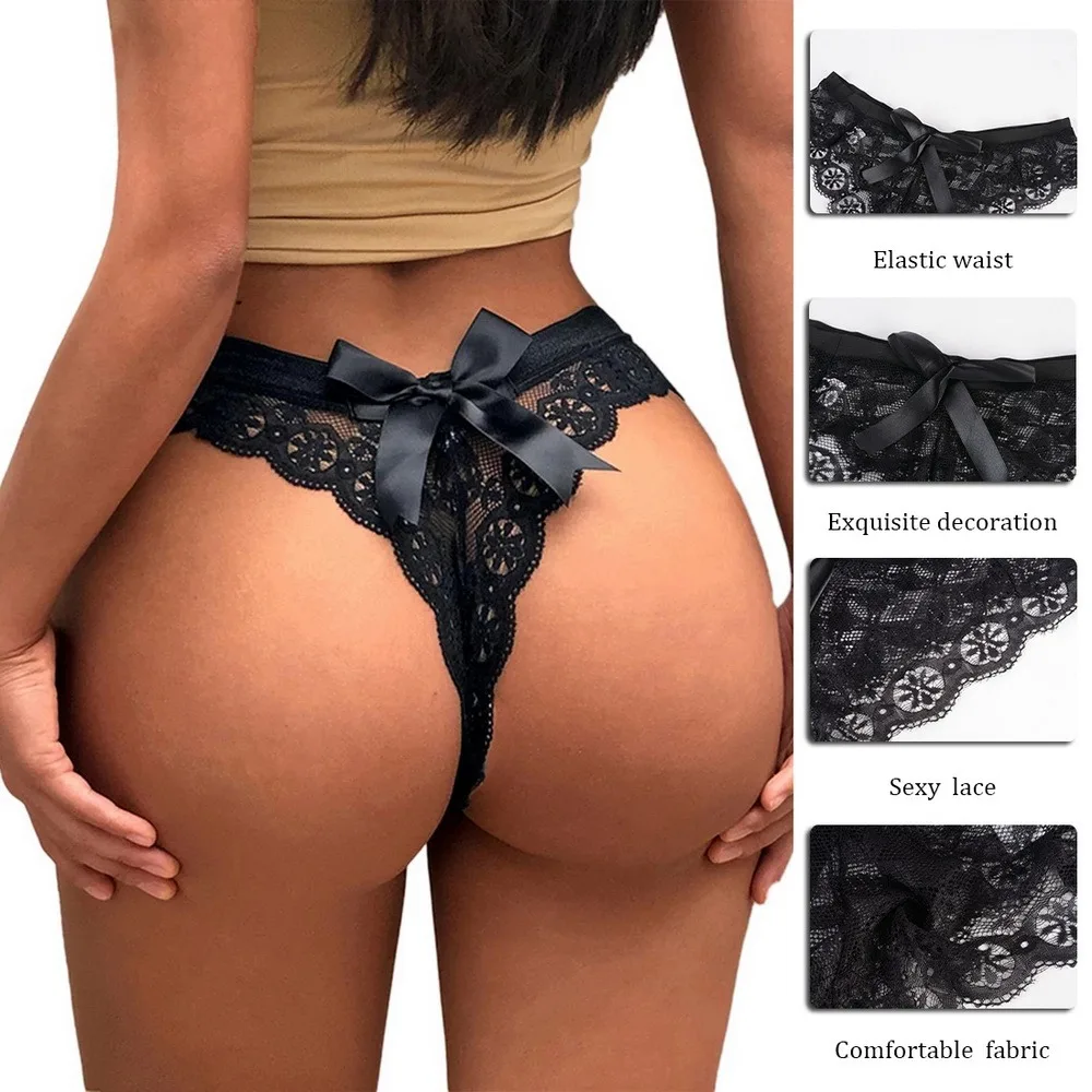 

Low Waist Sexy Lace Panties Seamless Underwear Hollow Out Sensual Lingerie Female Breathable Thongs T-back G-string Women Gifts