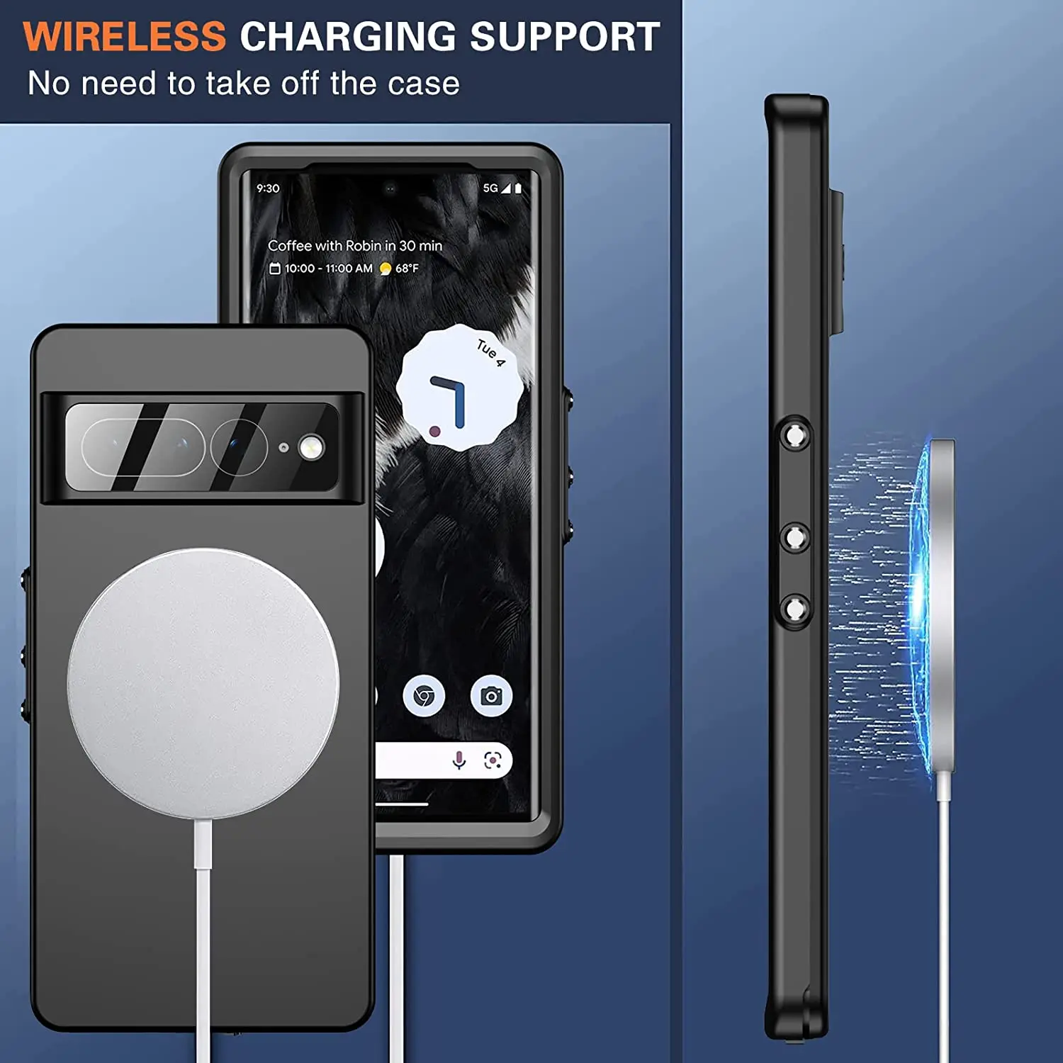 Conelz for Pixel 7 Pro Waterproof Case,IP68 10FT Shockproof with Built-in Screen Protector for Google Pixe 7 Pro Waterproof Case