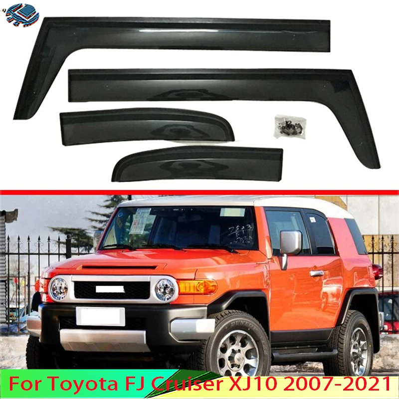 

Пластиковый Наружный козырек для Toyota FJ Cruiser XJ10 2007-2021, оттенки на вентиляционные отверстия, защита от солнца, дождя, 4 шт., 2010, 2012, 2015, 2018