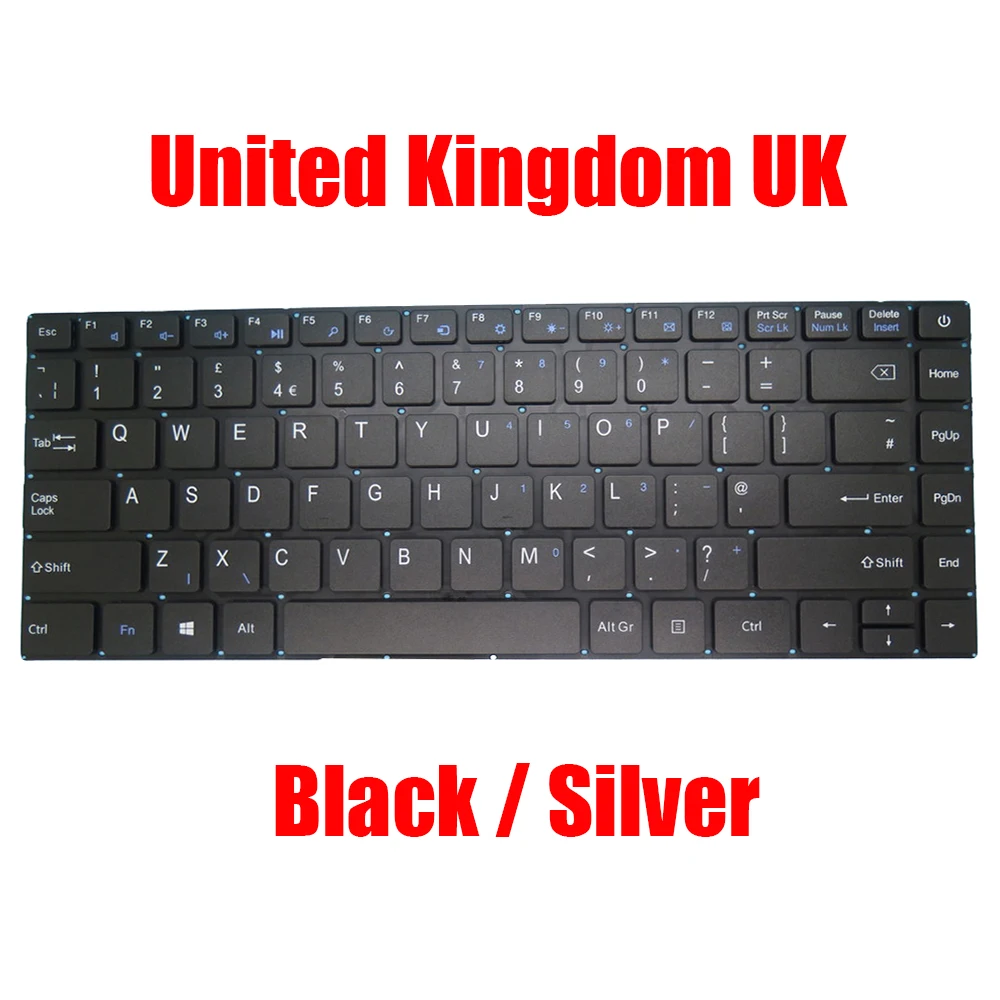 

United Kingdom UK Turkish TR Laptop Keyboard YXT-NB91-25 SCDY-290-4-2 Black/Silver Without Frame New