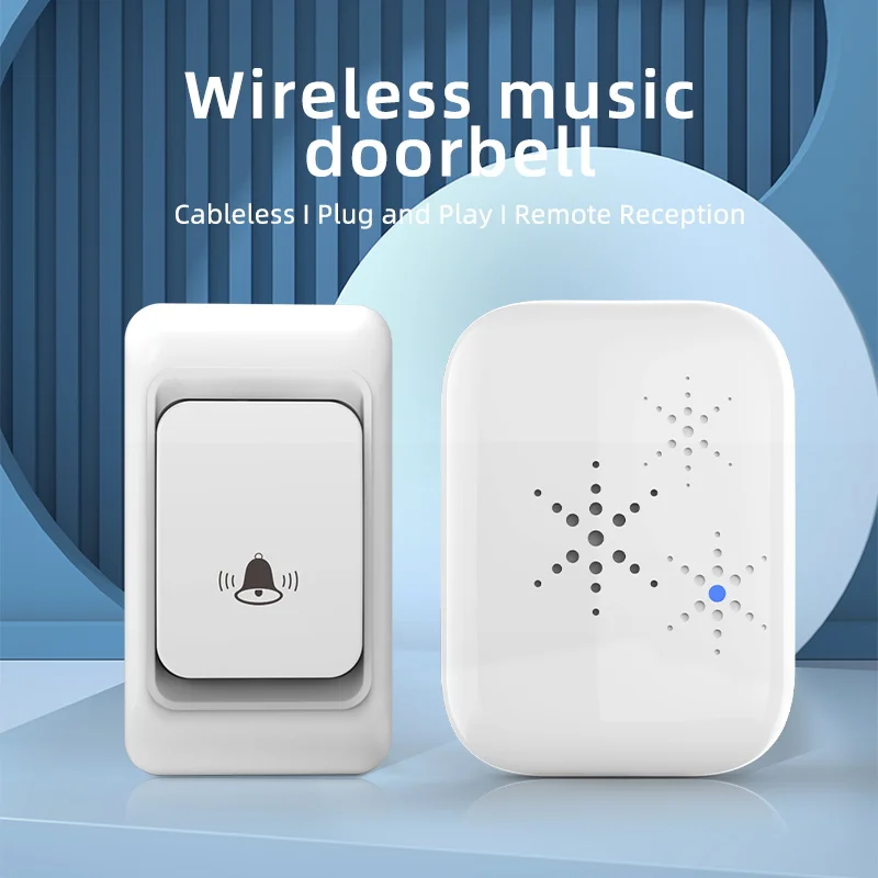 

Беспроводной музыкальный дверной звонок SIXWGH, водонепроницаемый звонок, улучшение уличного дома